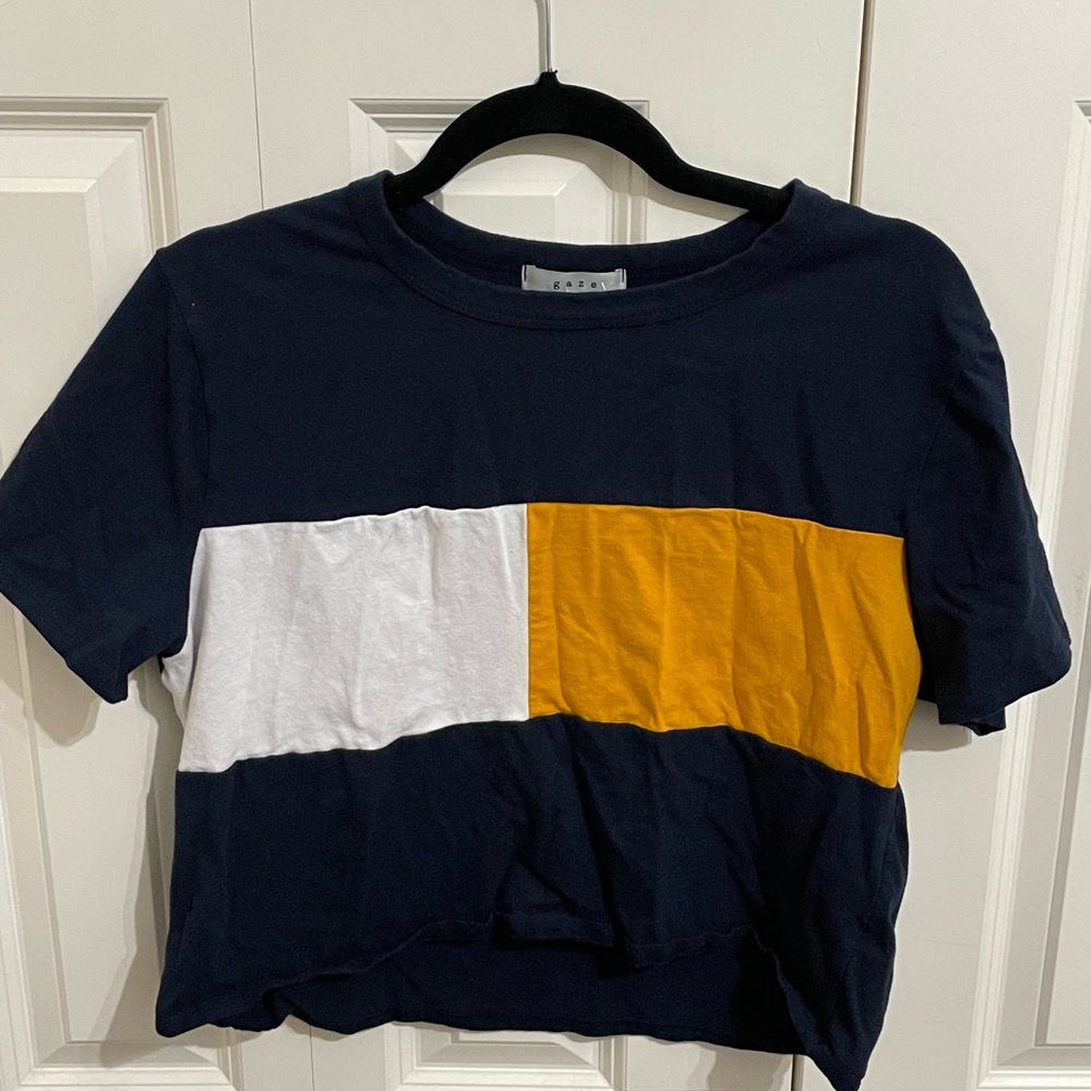 colorblock cropped shirt